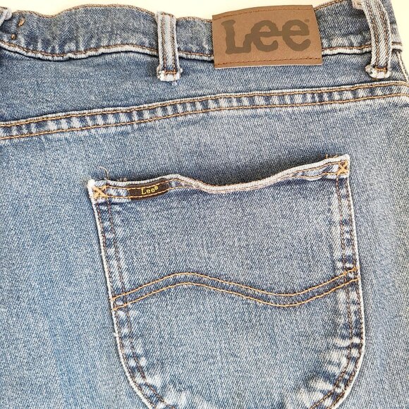 Lee Jeans Mens Distressed Denim Jeans size 40x30 Big Medium Wash - Picture 8 of 13